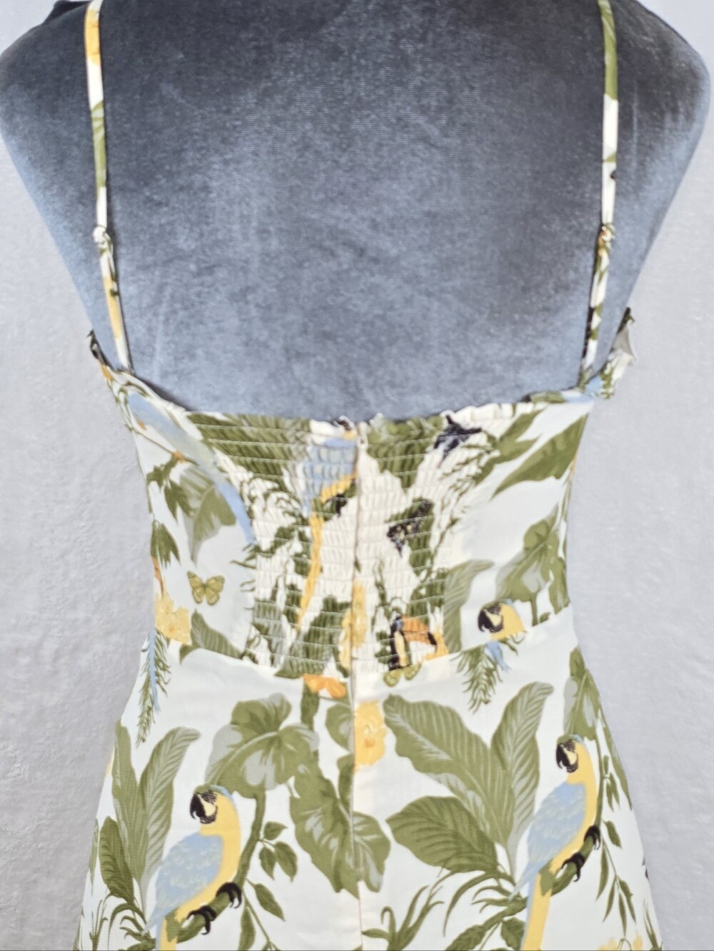 Reformation Cassandra Midi Dress In Tropics Print Sz.0 Slit Adjustable Straps - Picture 8 of 16